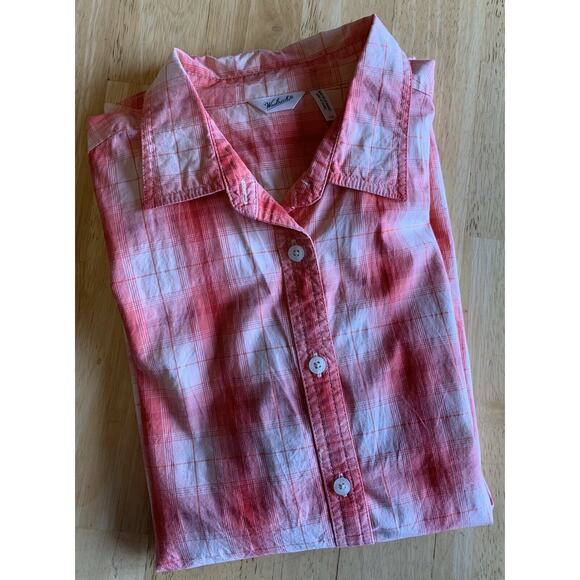 Woolrich Women’s Coral Cream Plaid LS Shirt - Picture 9 of 11
